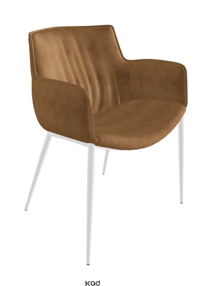 Rhonda Dining Armchair_Pearl Embossed_Micro Nubuk_Almond