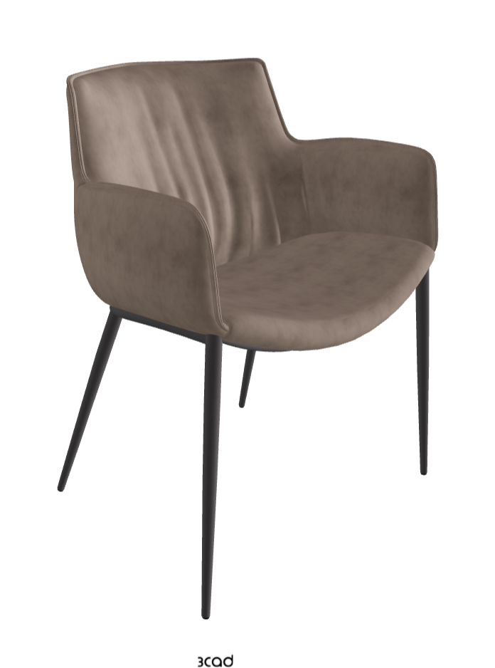 Rhonda Dining Armchair_Graphite Embossed_Micro Nubuk_Cognac