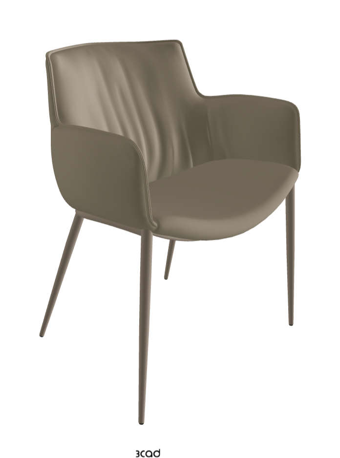 Rhonda Dining Armchair_Titanium Embossed_Soft Leather_Tortora