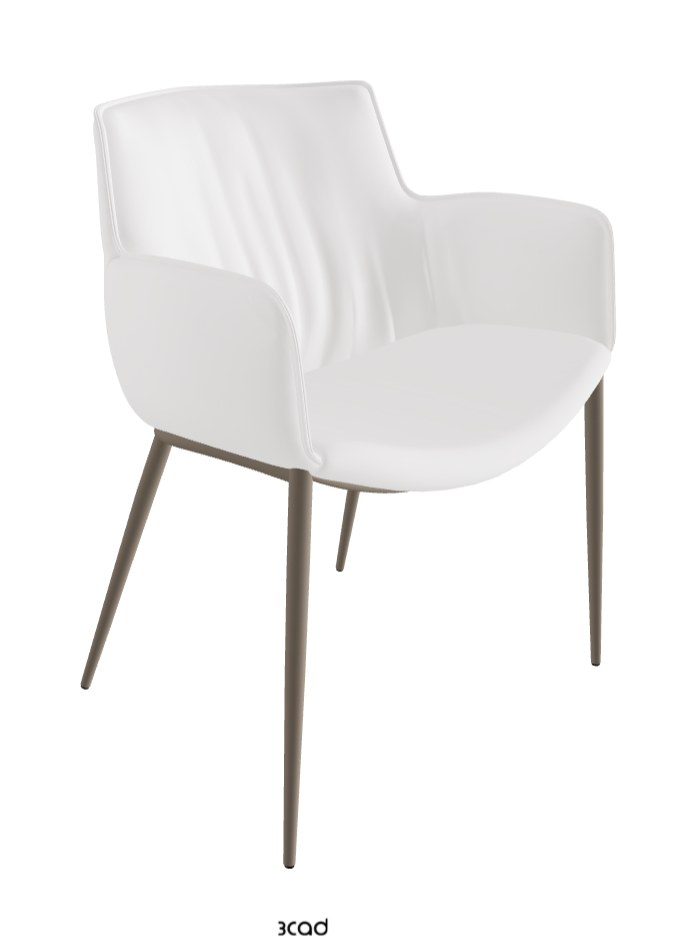 Rhonda Dining Armchair_Titanium Embossed_Synthetic Leather_Bianco