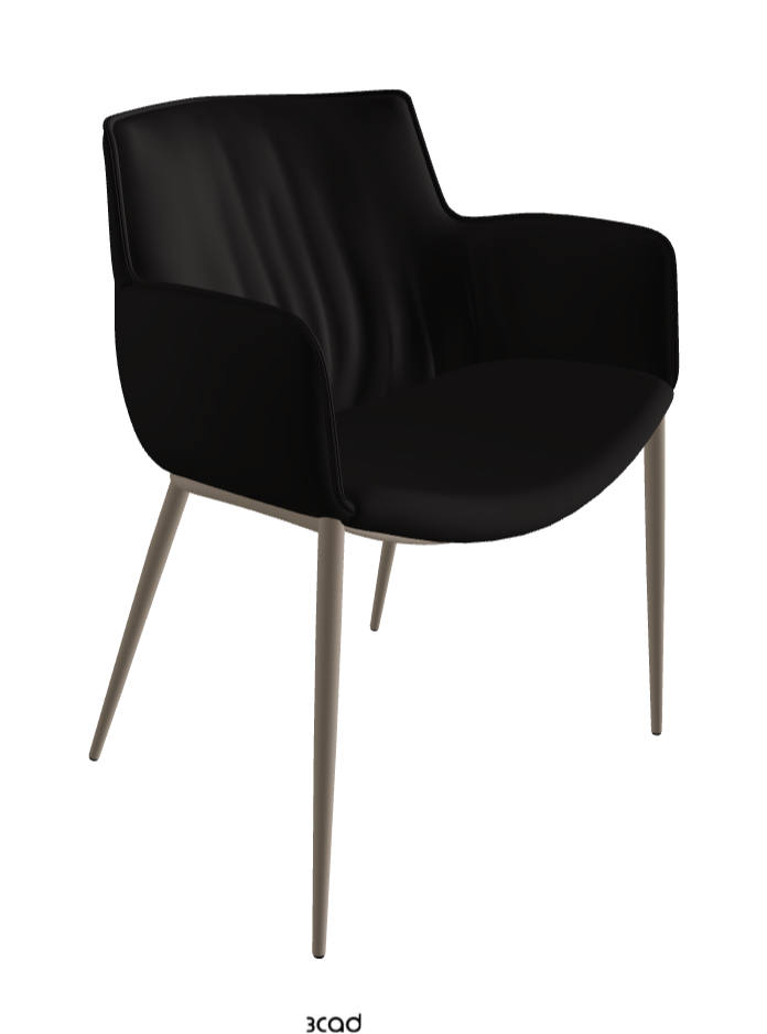 Rhonda Dining Armchair_Titanium Embossed_Synthetic Leather_Moka