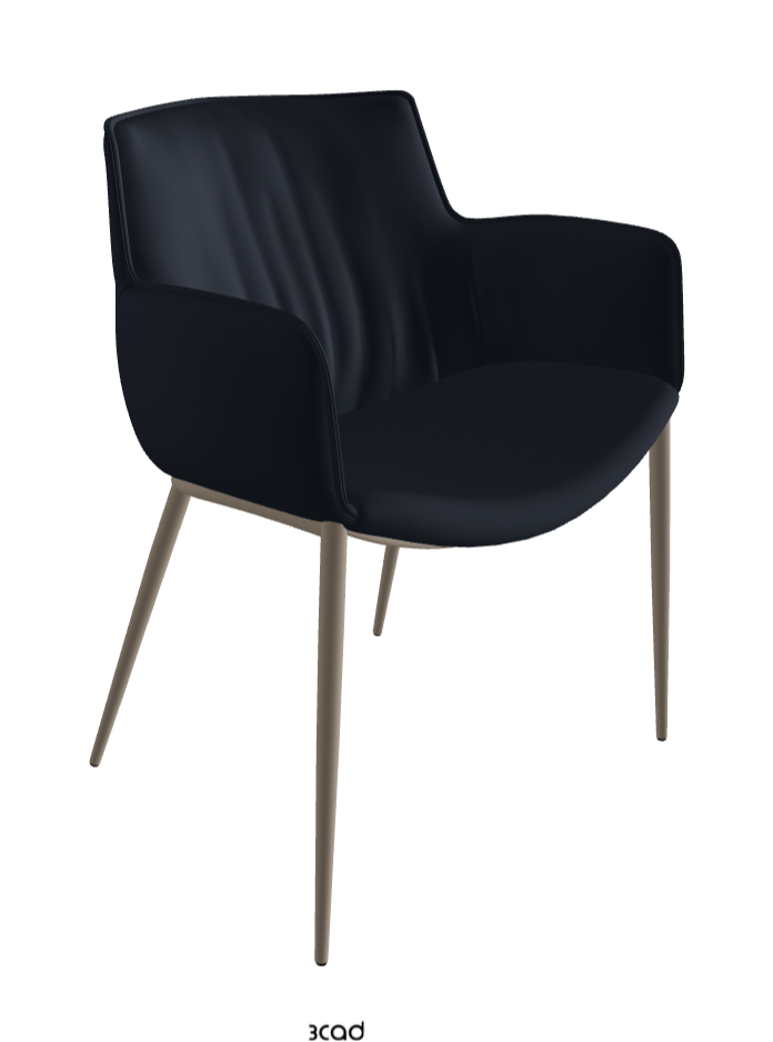 Rhonda Dining Armchair_Titanium Embossed_Synthetic Leather_Navy
