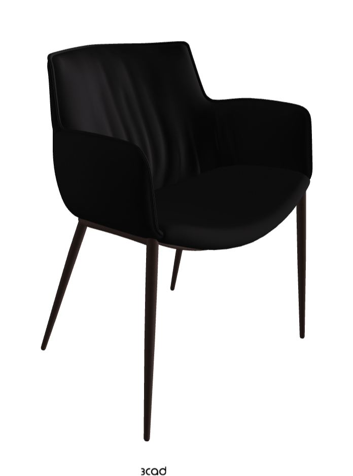 Rhonda Dining Armchair_Bronze Embossed_Synthetic Leather_Nero