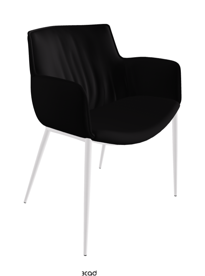 Rhonda Dining Armchair_Pearl Embossed_Synthetic Leather_Nero