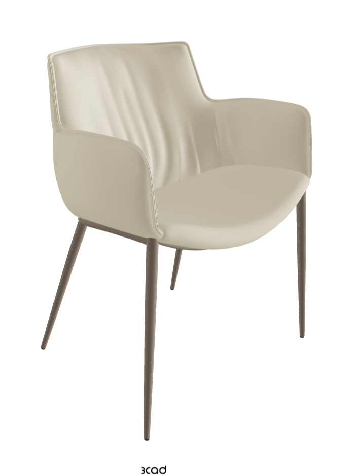 Rhonda Dining Armchair_Titanium Embossed_Synthetic Leather_Oyster