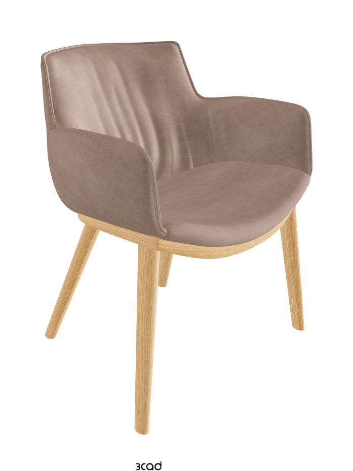 Rhonda Wood Dining Armchair_Natural Ashwood_Fabric_B925
