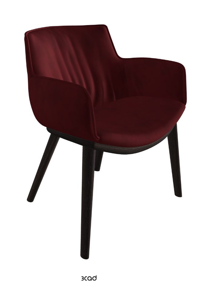 Rhonda Wood Dining Armchair_Burned Oak Stained Ashwood_Micro Nubuk_Cardinal