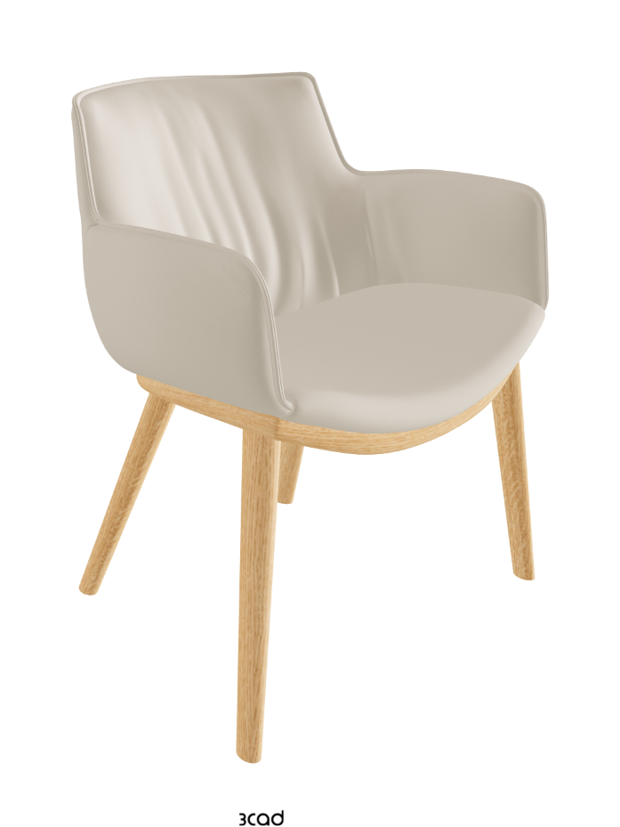 Rhonda Wood Dining Armchair_Natural Ashwood_Soft Leather_Cashmere