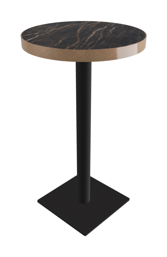 Diameter 60 x Height 105 cm_Glossy Portoro_Black Embossed_Brushed Bronze