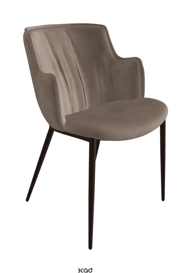 Rihanna ML Dining Armchair_Bronze Embossed_Micro Nubuk_Cognac