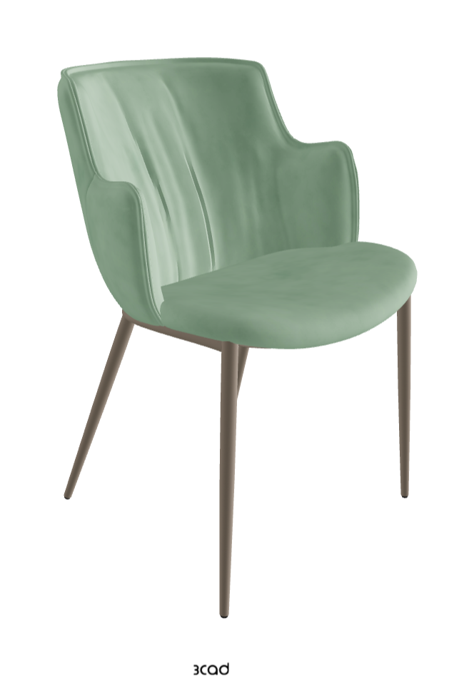 Rihanna ML Dining Armchair_Titanium Embossed_Micro Nubuk_Mint