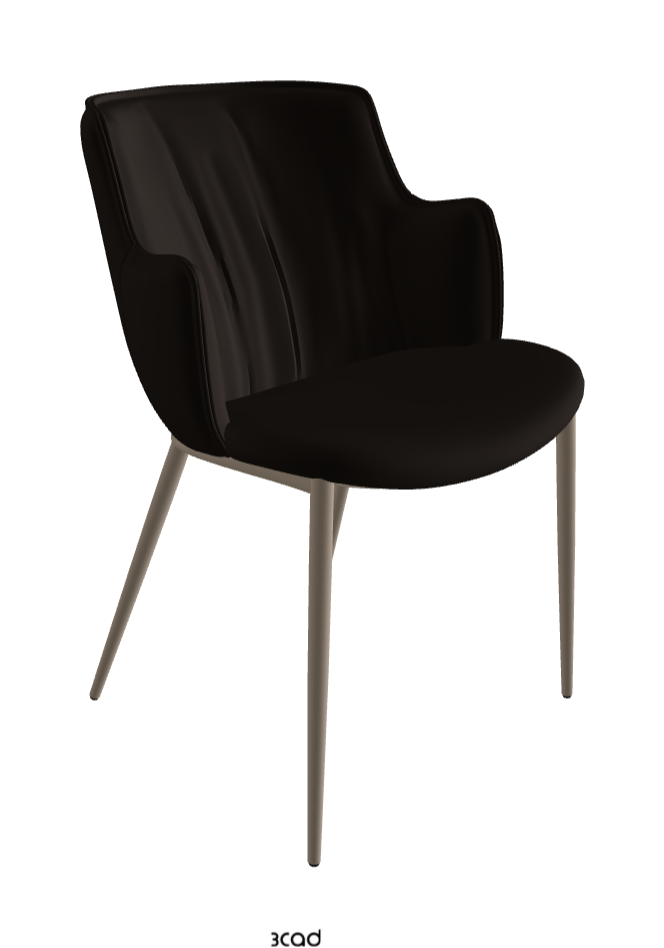 Rihanna ML Dining Armchair_Titanium Embossed_Soft Leather_Moka