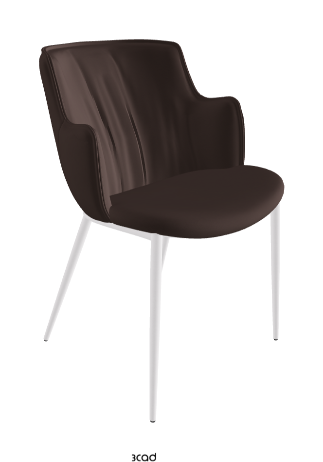Rihanna ML Dining Armchair_Pearl Embossed_Soft Leather_Marrone