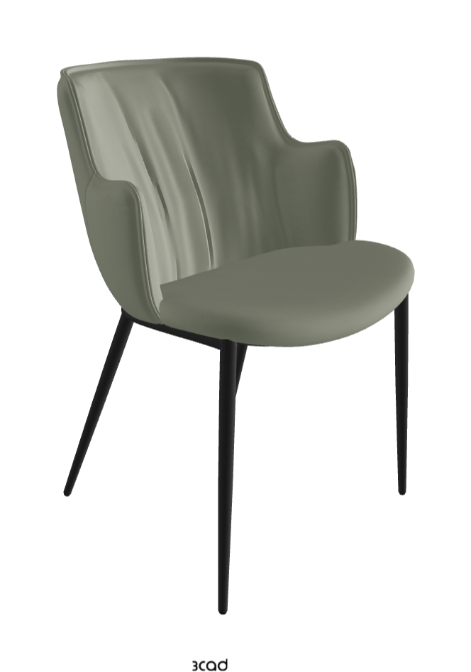 Rihanna ML Dining Armchair_Black Embossed_Soft Leather_Cenere