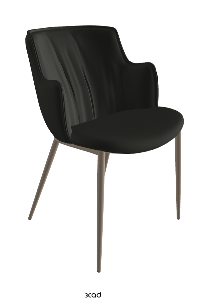 Rihanna ML Dining Armchair_Titanium Embossed_Soft Leather_Smoke