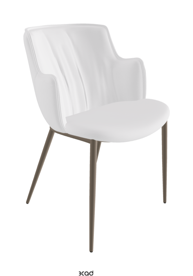 Rihanna ML Dining Armchair_Titanium Embossed_Soft Leather_Bianco