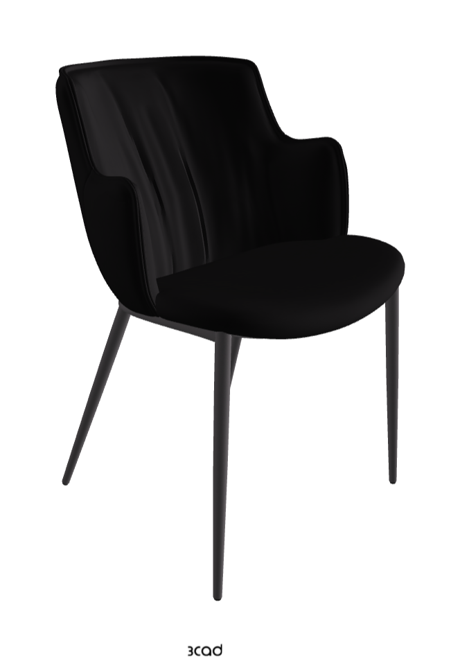Rihanna ML Dining Armchair_Graphite Embossed_Soft Leather_Nero