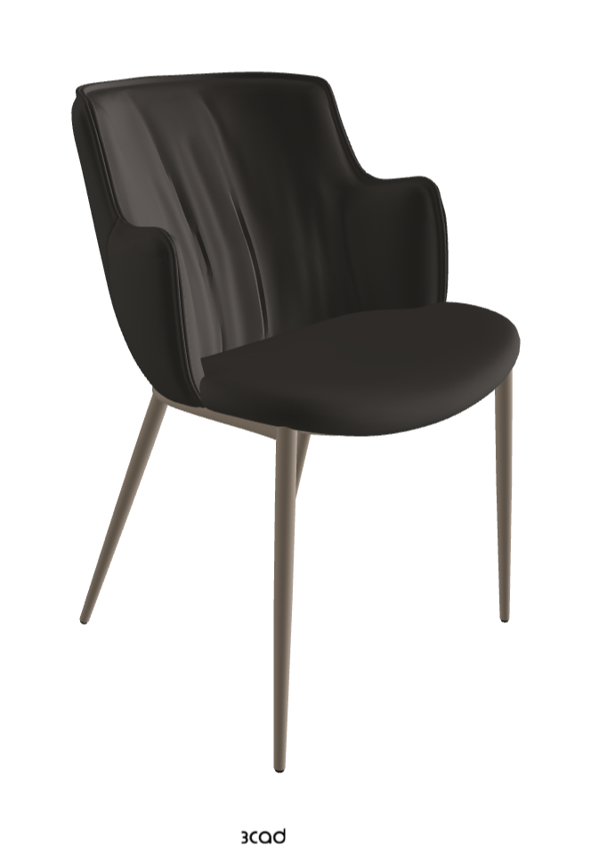 Rihanna ML Dining Armchair_Titanium Embossed_Soft Leather_Piombo