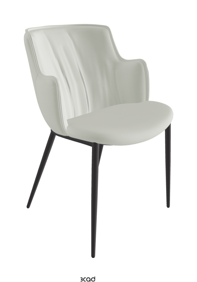 Rihanna ML Dining Armchair_Graphite Embossed_Soft Leather_Artico