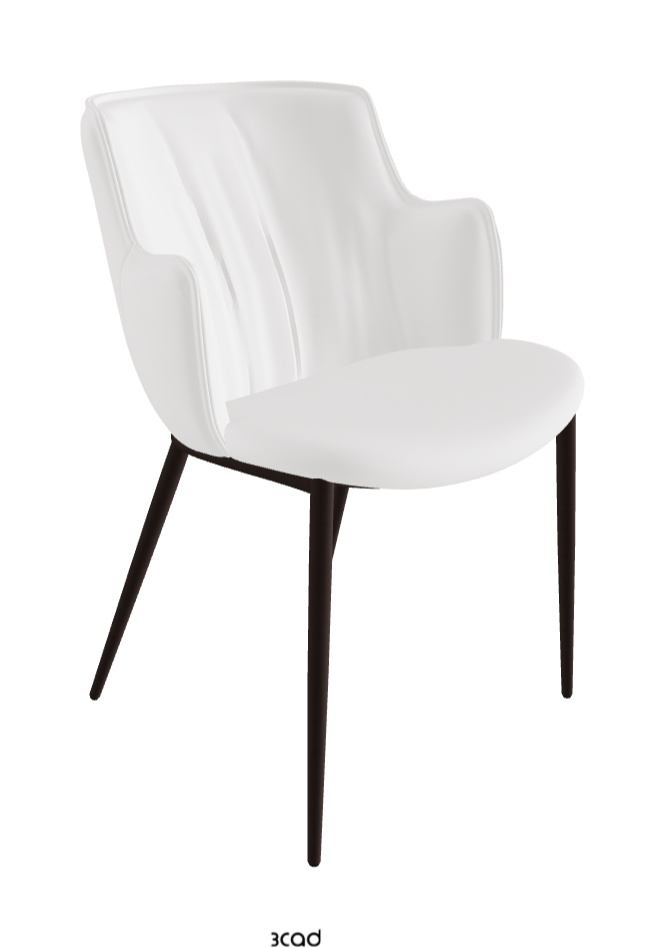 Rihanna ML Dining Armchair_Bronze Embossed_Synthetic Leather_Bianco