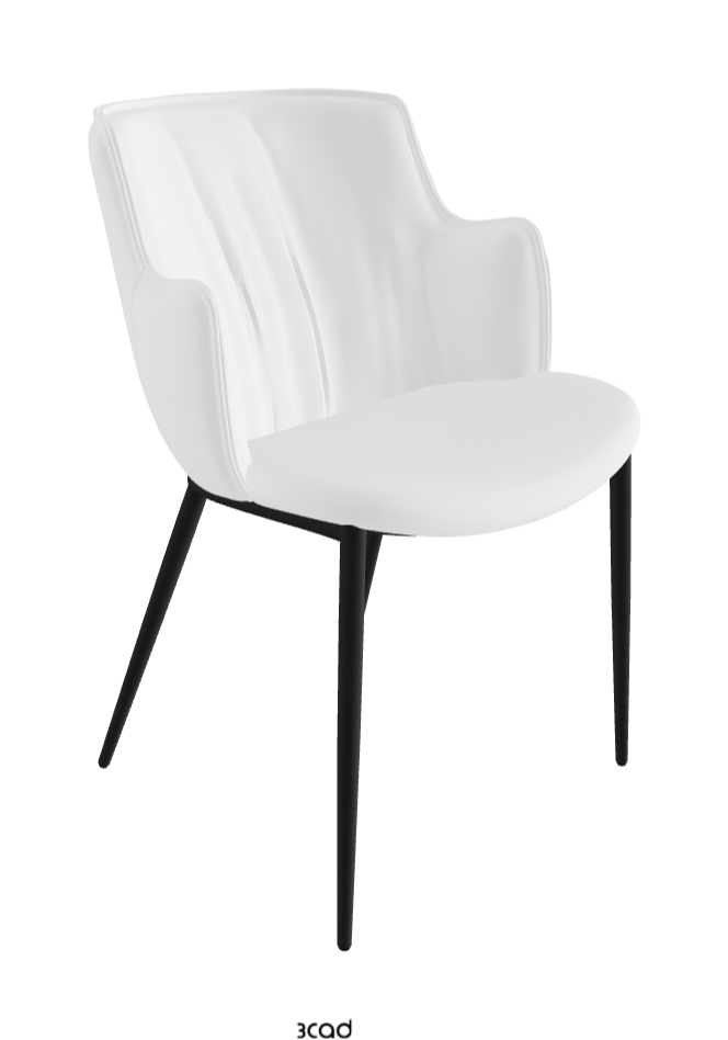 Rihanna ML Dining Armchair_Black Embossed_Synthetic Leather_Bianco
