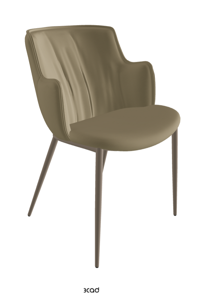 Rihanna ML Dining Armchair_Titanium Embossed_Synthetic Leather_Tortora