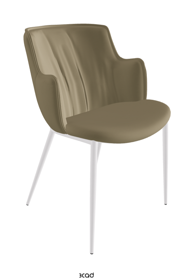 Rihanna ML Dining Armchair_Pearl Embossed_Synthetic Leather_Tortora