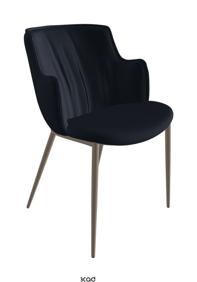 Rihanna ML Dining Armchair_Titanium Embossed_Synthetic Leather_Navy