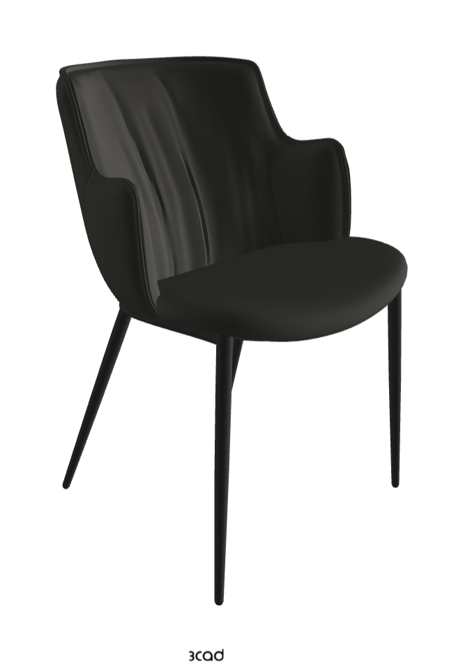 Rihanna ML Dining Armchair_Black Embossed_Synthetic Leather_London