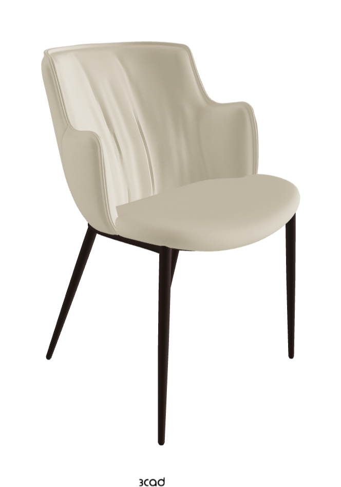 Rihanna ML Dining Armchair_Bronze Embossed_Synthetic Leather_Oyster
