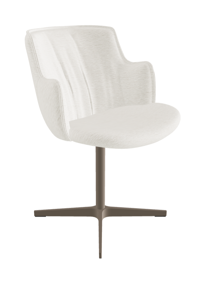 Rihanna X Swivel Dining Armchair_Titanium Embossed_Fabric_B240