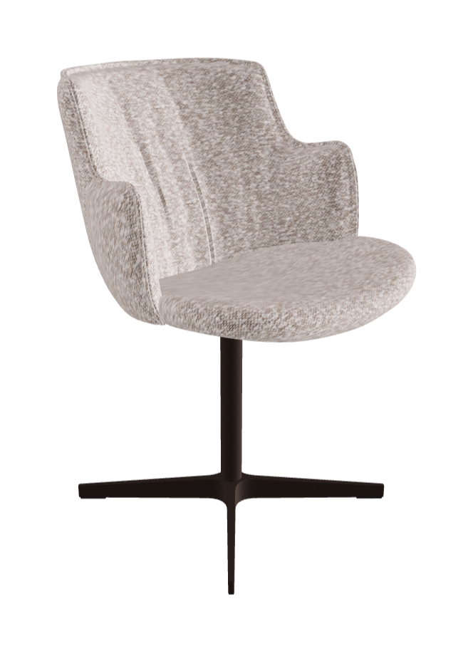 Rihanna X Swivel Dining Armchair_Bronze Embossed_Fabric_B242