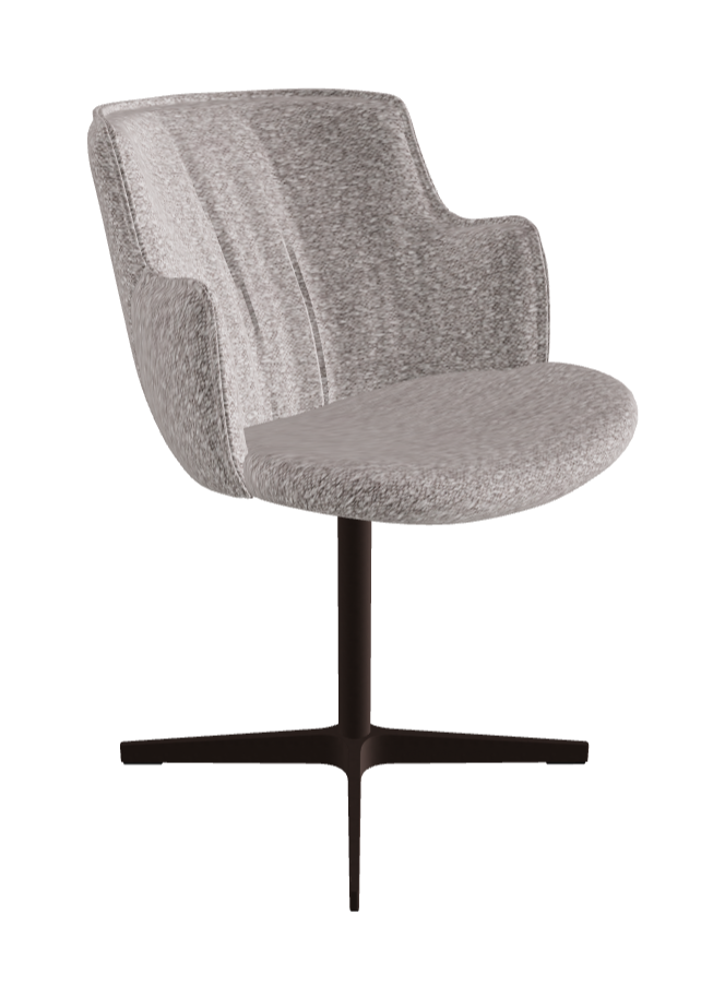 Rihanna X Swivel Dining Armchair_Bronze Embossed_Fabric_B243
