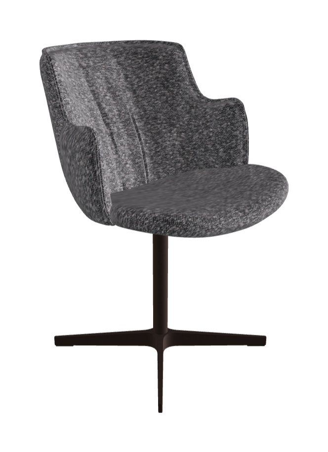 Rihanna X Swivel Dining Armchair_Bronze Embossed_Fabric_B244
