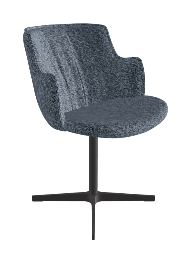 Rihanna X Swivel Dining Armchair_Graphite Embossed_Fabric_B245