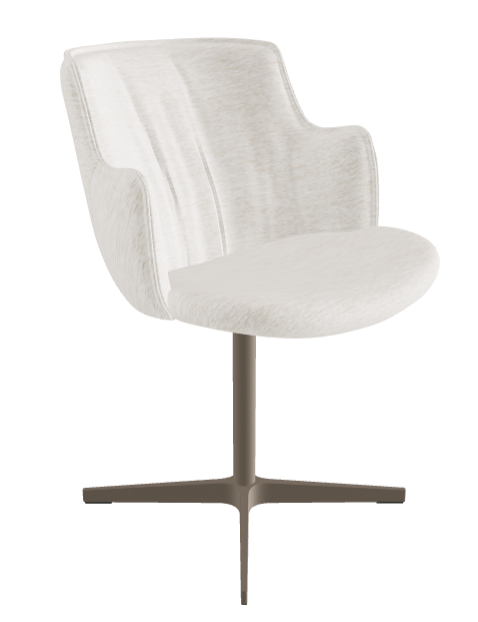 Rihanna X Swivel Dining Armchair_Titanium Embossed_Fabric_B730