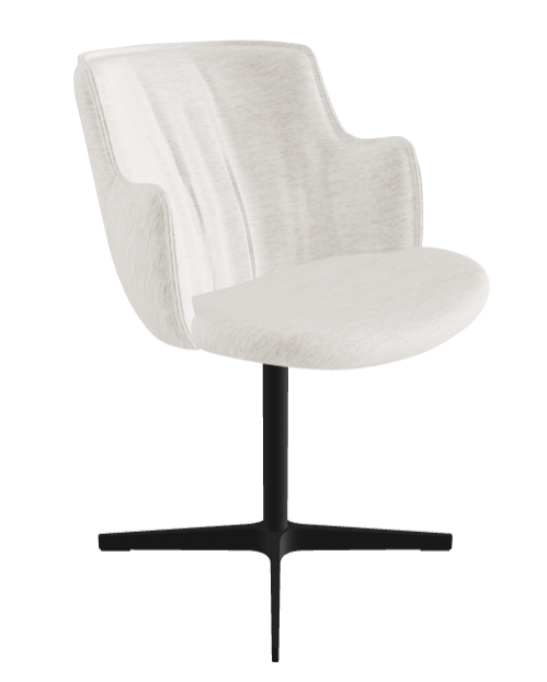 Rihanna X Swivel Dining Armchair_Black Embossed_Fabric_B730