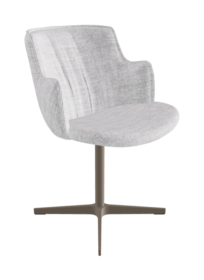 Rihanna X Swivel Dining Armchair_Titanium Embossed_Fabric_B810