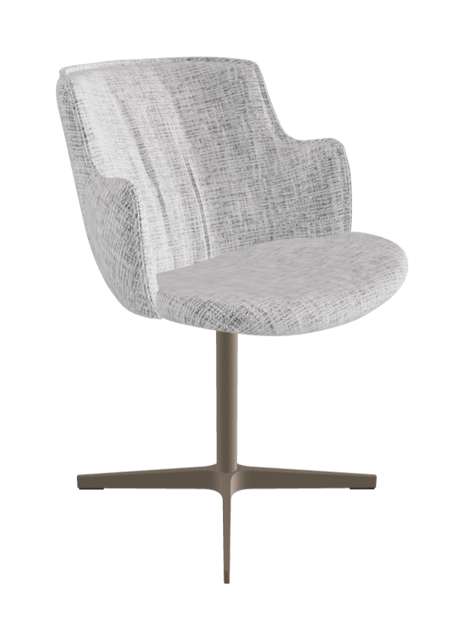 Rihanna X Swivel Dining Armchair_Titanium Embossed_Fabric_B811