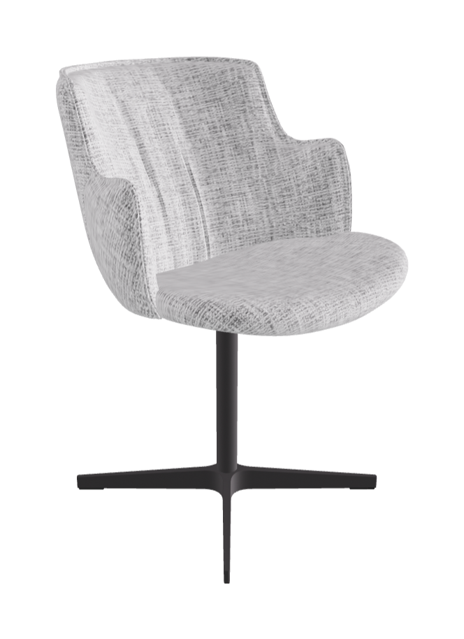 Rihanna X Swivel Dining Armchair_Graphite Embossed_Fabric_B811
