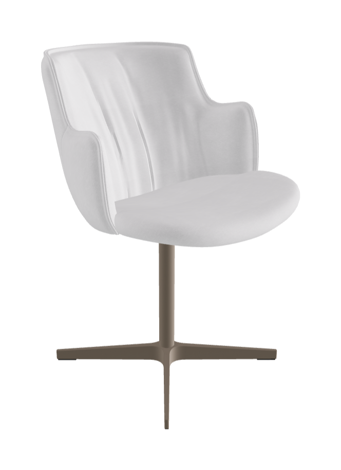 Rihanna X Swivel Dining Armchair_Titanium Embossed_Fabric_B921