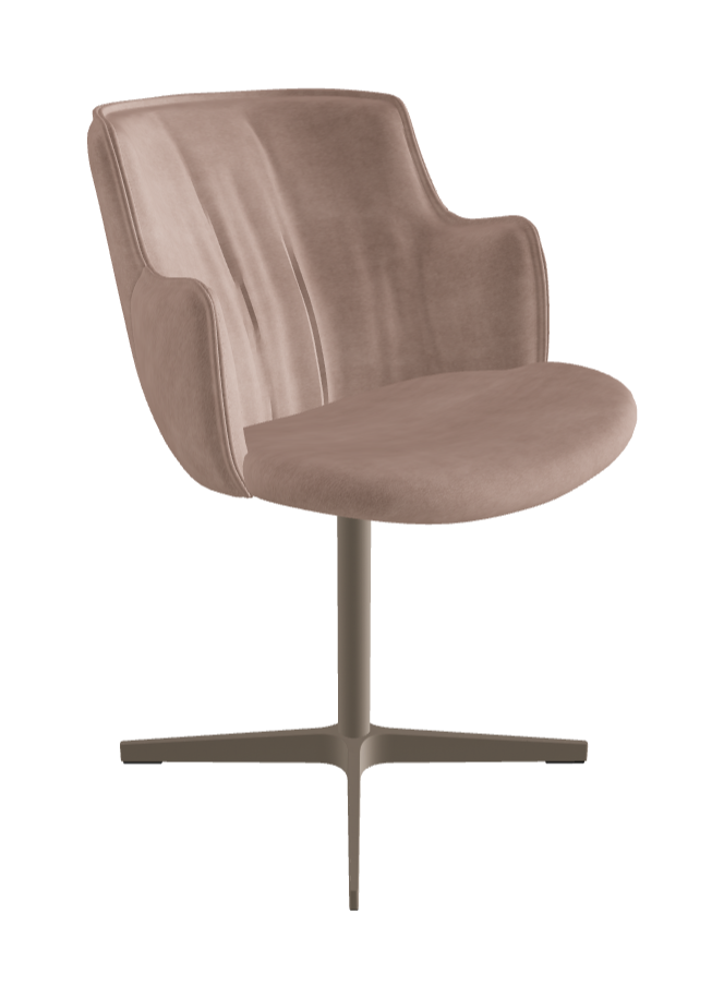Rihanna X Swivel Dining Armchair_Titanium Embossed_Fabric_B925