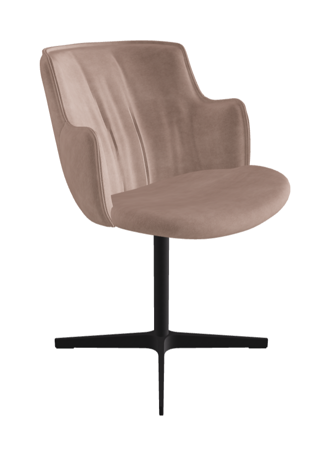 Rihanna X Swivel Dining Armchair_Black Embossed_Fabric_B925