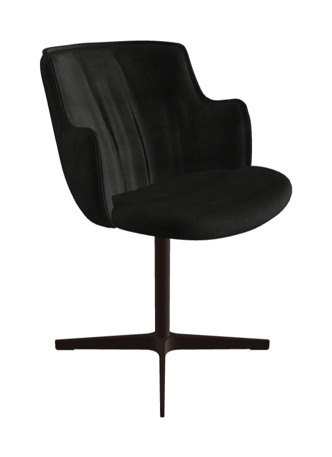 Rihanna X Swivel Dining Armchair_Bronze Embossed_Fabric_B932