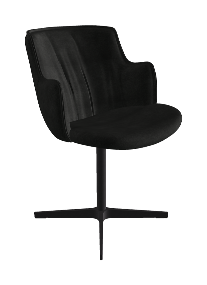 Rihanna X Swivel Dining Armchair_Black Embossed_Fabric_B932