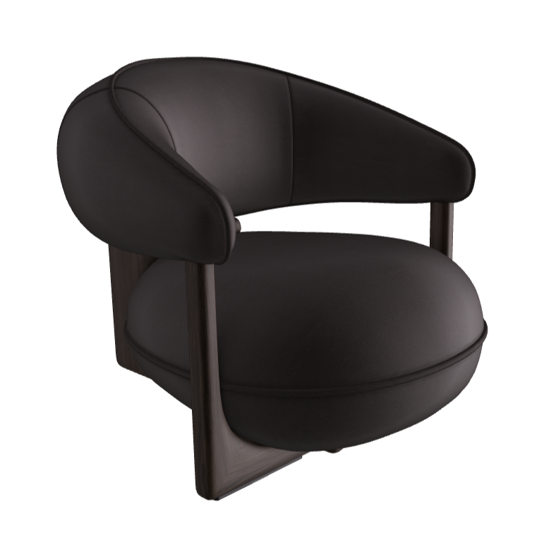 Ruby Lounge Armchair_Burned Oak Stained Ashwood_Soft Leather_Moka