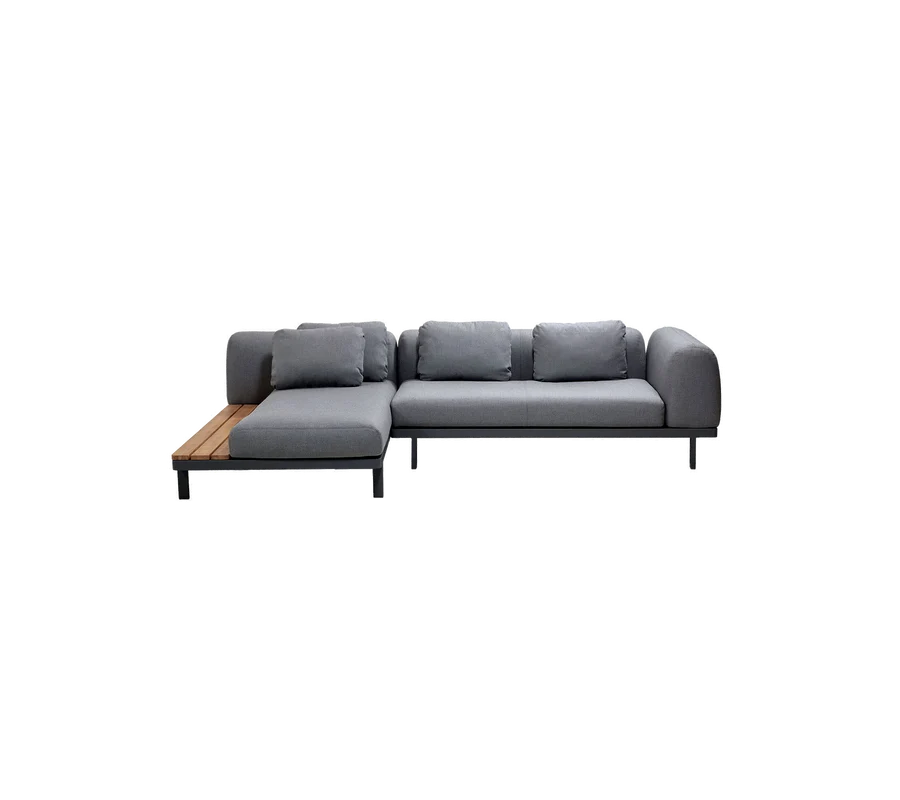 Cane-line Space modular sofa with chaise longue and side table