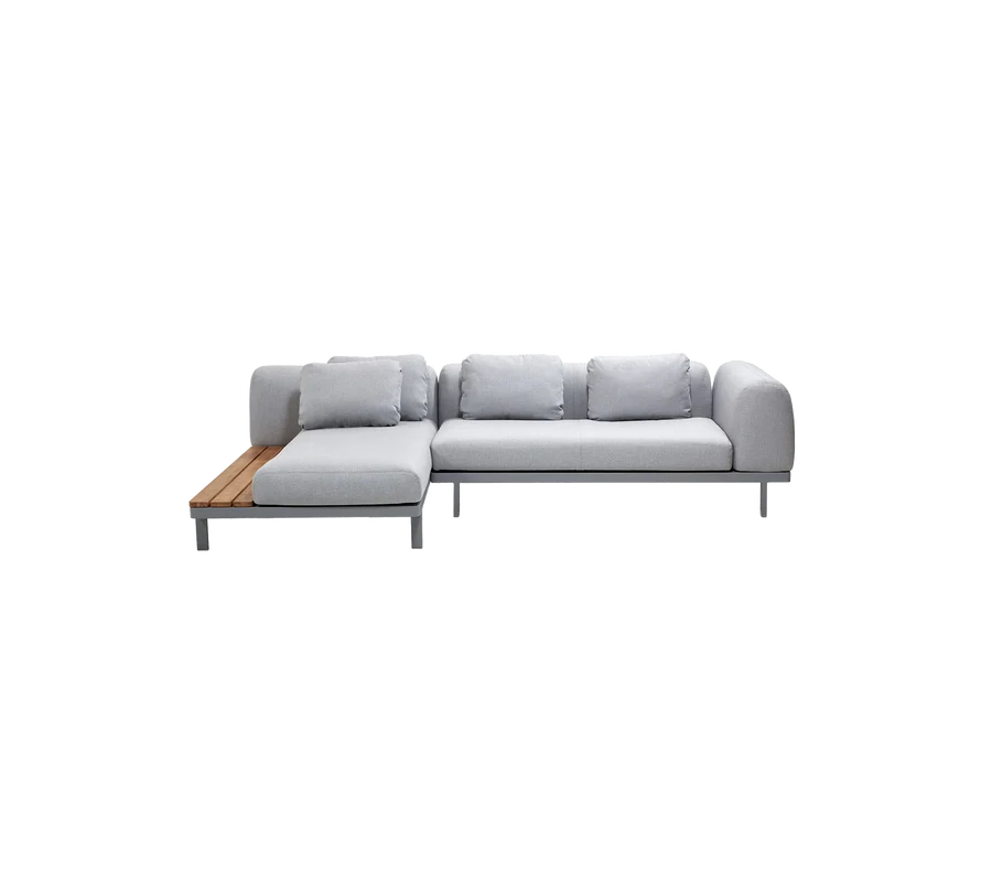 Cane-line Space modular sofa with chaise longue and side table