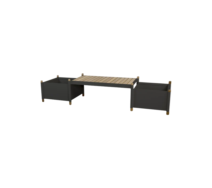 Cane-line Sticks bench with 2 planters