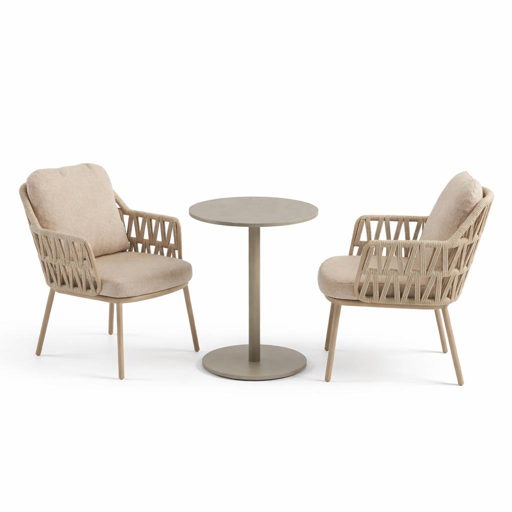4 Seasons Outdoor Santino 2 Seat 60cm Round Ceramic Bistro Table